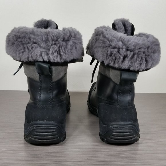 UGG Adirondack II Waterproof Boot, Black Leather, Womens Size 8.5 US / 39.5 - Picture 5 of 16